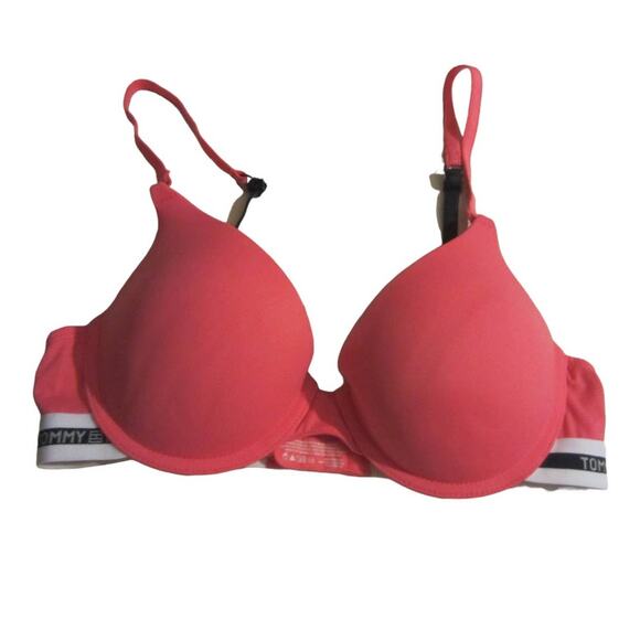 Tommy Hilfiger Pink Micro Push-Up Bra Racerback Logo Band 36B - Picture 2 of 7